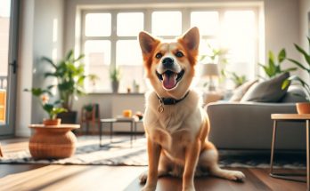 un chien heureux dans un appartement