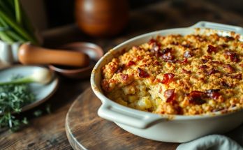 Crumble salé poireaux et lardons : la recette réconfortante qui change du dessert