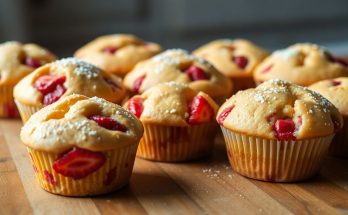 Recette express : muffins aux fraises et à la rhubarbe pour un goûter parfait !