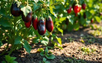 aubergines au potager