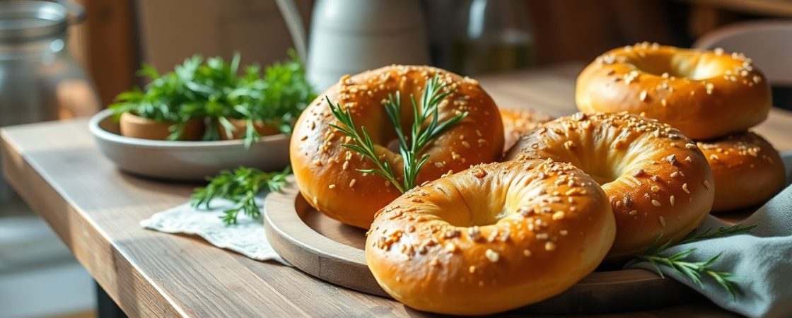 Bagels croustillants à l'ail et au romarin - La recette parfaite pour un brunch réussi