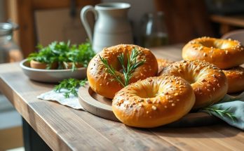 Bagels croustillants à l'ail et au romarin - La recette parfaite pour un brunch réussi