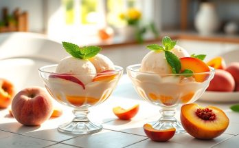 Glace légère à la pêche sans sorbetière : la recette miracle pour un dessert rafraîchissant en 10 minutes