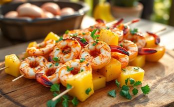 Brochettes de crevettes grillées à l'ananas : la recette estivale qui va révolutionner vos barbecues
