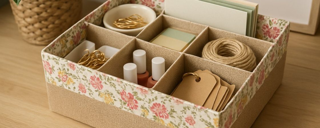 boîtes à chaussures vide transformée en rangement décoratif