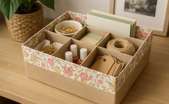 boîtes à chaussures vide transformée en rangement décoratif