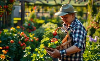 ramasser légumes potager